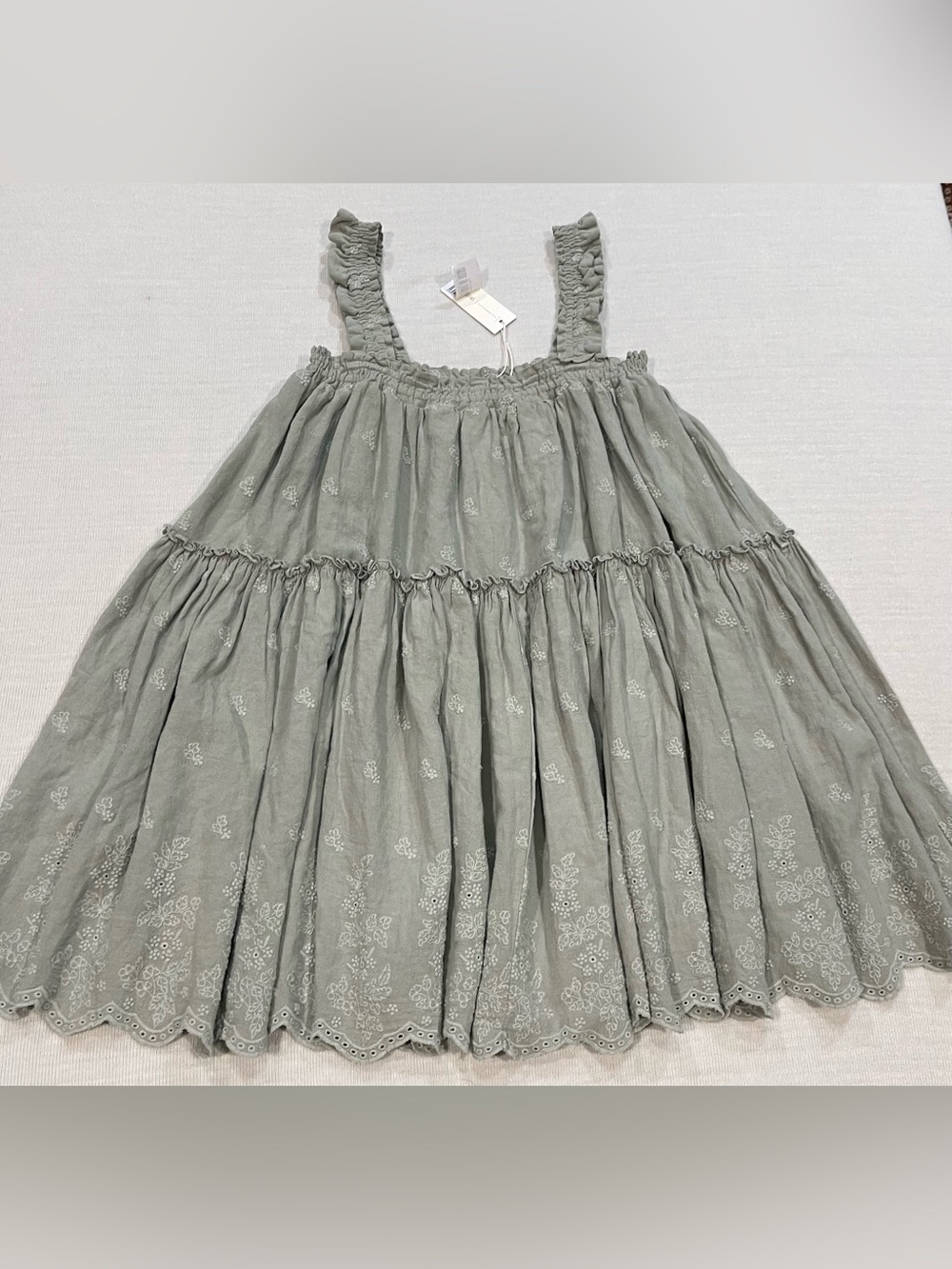 Rylee + Cru Cicily Dress Grapevine Embroidery Laurel Size 10-12Y NWT
